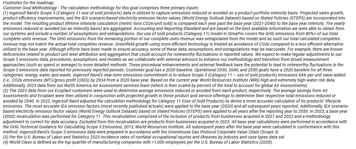 Environmental notes footnotes